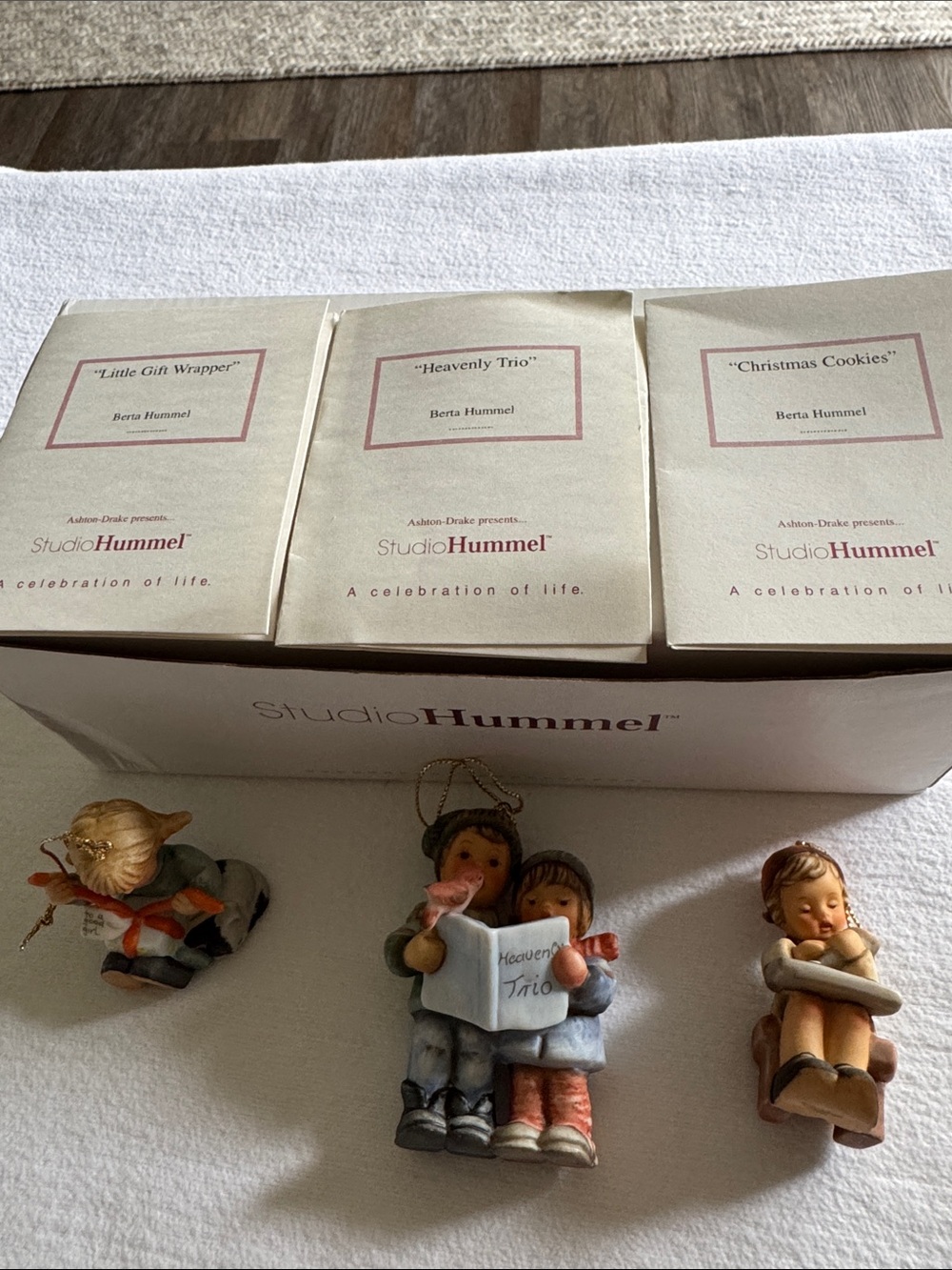 Berta Hummel Set # 1 Christmas Ornaments Boxed Set of 3 ~ 1997  Rare collectible